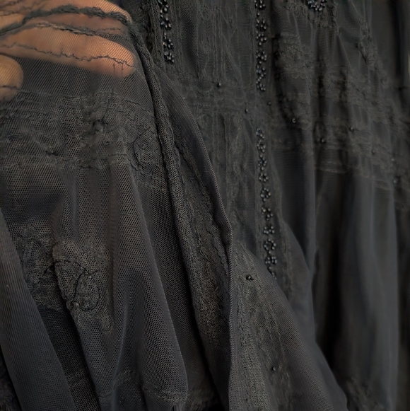 NWOT Beautiful Stories Sheer Beaded Dress With Slip Xs - Picture 5 of 9